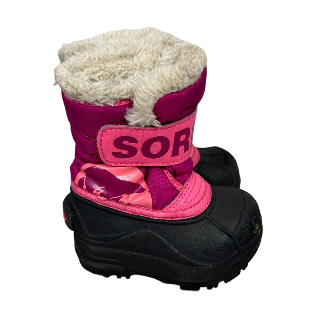 Sorel toddler commander pink snow boots size 4